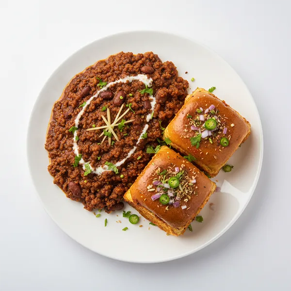 Lobia Soy Keema With Masala Pav